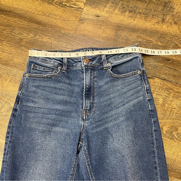 American Eagle Mom Jeans Womens 6 High Rise Stretch Blue Denim Distressed - Picture 2 of 10